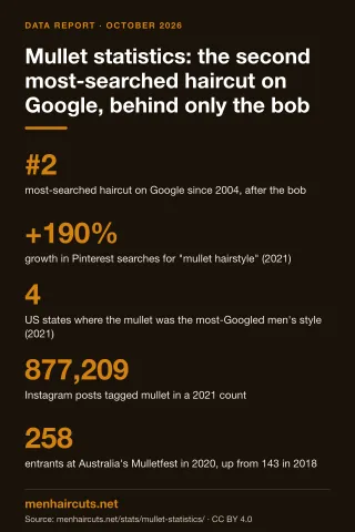 Infographic: Mullet statistics: the second most-searched haircut on Google, behind only the bob