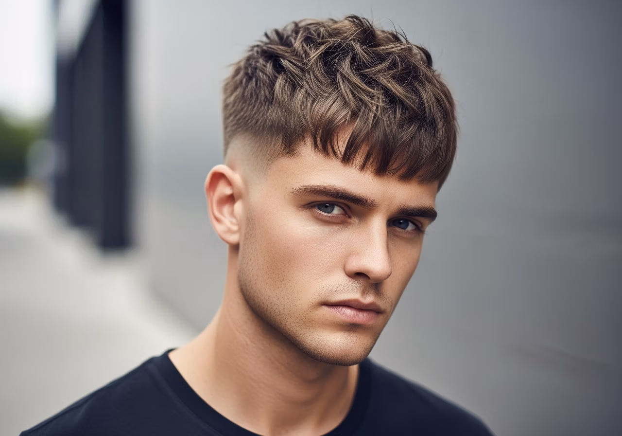Textured Crop haircut for men 2026 - trending modern choppy fringe