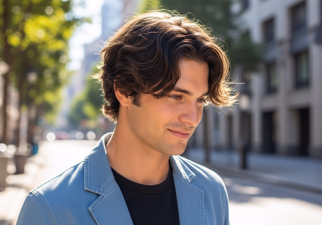 Wavy Mop haircut for men 2026 - natural wavy medium mop style